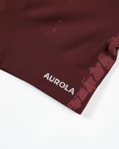 Image of AUROLA Serpent Snake Seamless Workout T-Shirts for Women,Short Sleeve Crop Top Gym Yoga Athletic Shirts Tee