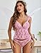Avidlove Cami Shorts Sleep Set Bra And Panty Lace Lingerie Sets Valentine Mesh Babydoll Chemise (Pink, Medium)