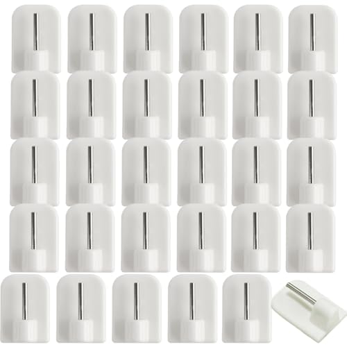 Lxtness 30 Pcs Crochets Autocollants, Crochets Adhésifs, Supports pour Tringles, Tringle sans Percage Crochets Autocollants pour Barres de Rideaux