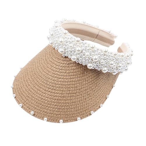 Chapeau de plage visière paille femme contre les coups de soleil