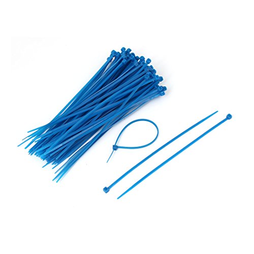 Aexit Network Cable Clamps Cord Wire Zip Ties Straps Blue 3mm Width Strap Clamps 100 Pcs