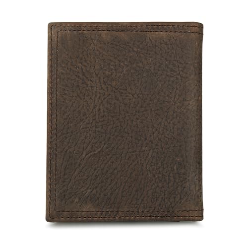 Lucky Brand Men's Trifold Wallet | ID Window | Card Slots Organization | Durable | Stylish, DBL Stitched Leather-Brown, L-Fold2