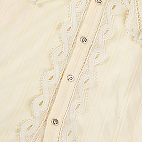 LittleSpring Girls Button Down Long Sleeve Shirt with Peter Pan Collar3