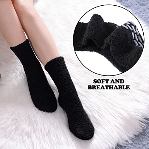 Image of FNOVCO Non Slip Socks for Women Winter Warm Cozy Fuzzy Slipper Socks Soft Fluffy Hospital Socks with Grips