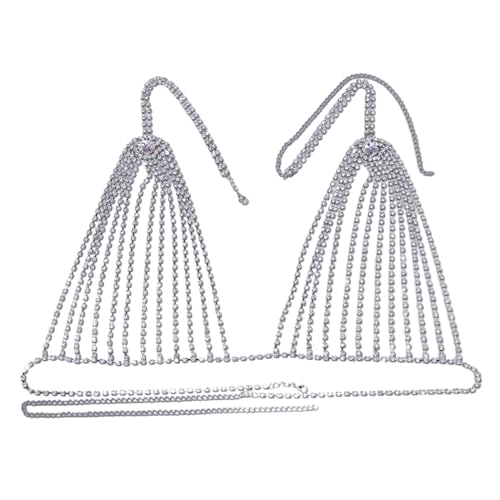 Brasier de discoteca ajustable para realzar el escote con cristales brillantes