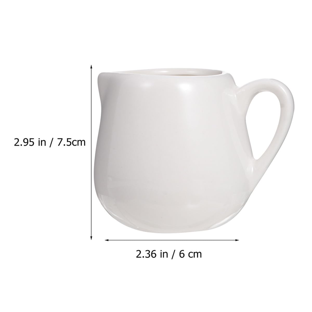 Sewroro Lot de 6 Pots à Lait en Céramique Blanche Poignée Pichet à Sauce Moyen Tasse à Sauce Pratique Cuisine et Service Surface Lisse Facile à Nettoyer