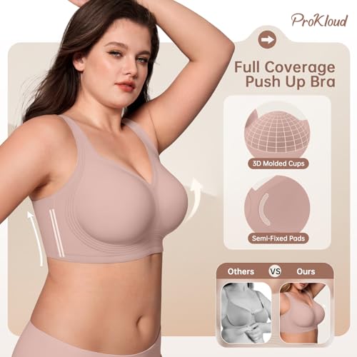 Image of ProKloud Jelly Bras for Women No Underwire Wireless Bra with Support and Lift Full Coverage Plus Size Comfy Seamless Bra