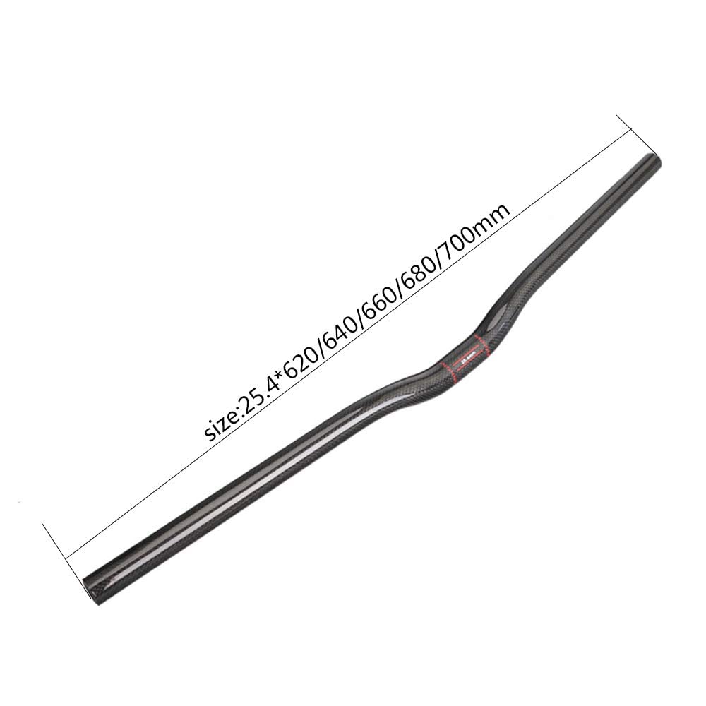 Guidon de VTT Alfa Pasca en fibre de carbone pour VTT 25,4 mm Hauteur Aero Guidon de vélo Accessoires 3K Mat 700 m