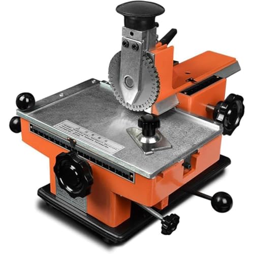 Metal Stamping Machine for Nameplates, Debossing & Embossing Tool, 135mm x 200mm Worktable, Replaceable Type Wheel for Crafts & Customization