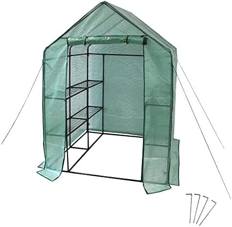 NATIV Foliengewächshaus Tomaten Gewächshaus mit 8 praktischen Ablagen