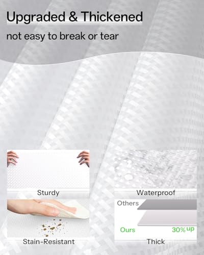 Shelf and Drawer Liner for Kitchen Cabinet, Non-Adhesive 12in x 120in Waterproof Contact Paper Refrigerator Liners Thickened Durable EVA Material Non Slip Mat for Dresser Cupboard Pantry Protector — view 2
