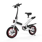 HBFTXRIDE Bicicletta Elettrica Pieghevole 14", Bianco