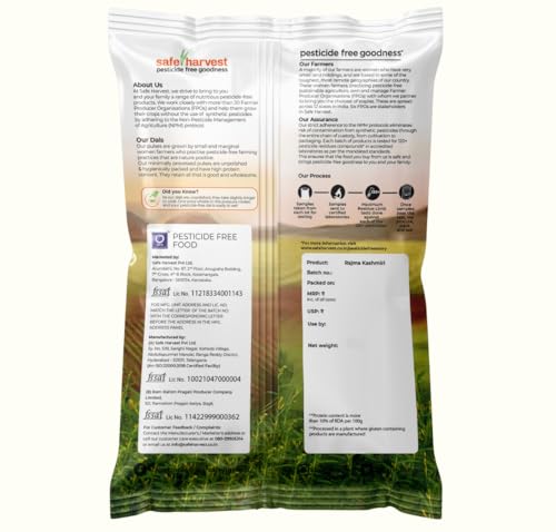 Image of Safe Harvest Unpolished Rajma Kashmiri | Pesticide-Free | Red Kidney Beans | Protein-Rich | Sourced from Women Farmers | Tested for 231 Pesticides | 500 g