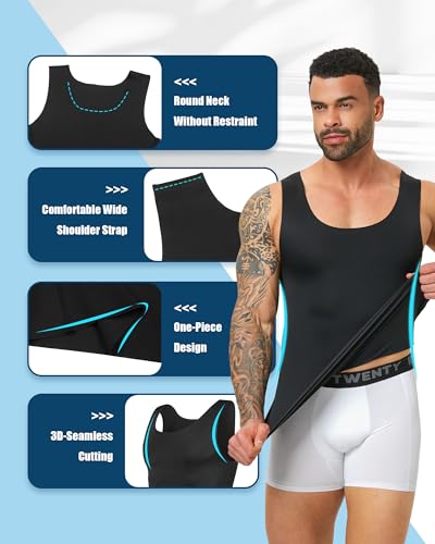 Compression Shirt Slimming Body Shaper for Men Sleeveless Shapewear Tummy Control Tank Top2