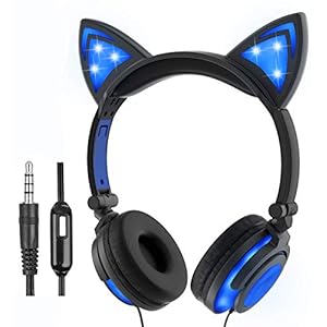 Kopfhörer Kinder, Leicht-kopfhörer Katze Inspirierte Verdrahtete On Ear Headsets mit Mikrofon, 3,5 mm Audio Jack Kabel…