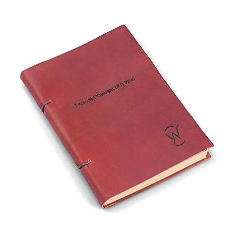 Personalised Antiqued Leather Notebook Journal - Free Customisation - Creative Gift for Writers, Diarists, Students Cover