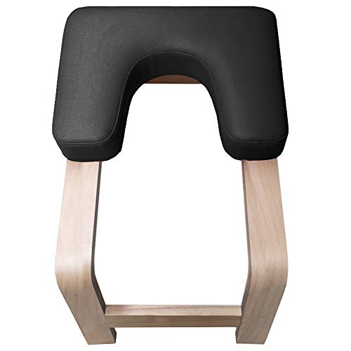 ChengBeautiful Yoga Stool Beech Yoga Inversion Stool Inverted Aid Bench Chair Practice Exercise Equipment Ideal for Workout Fitness (Color : Black, Size : 65x51x37cm)