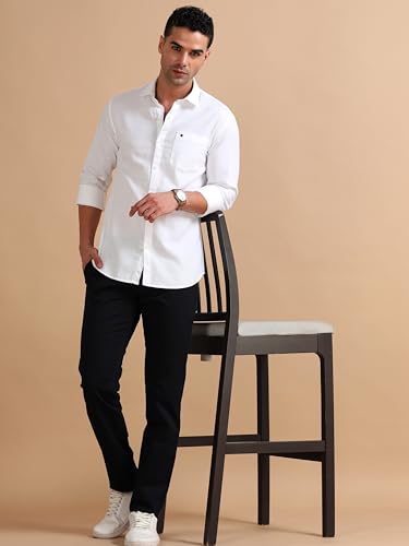 Image of COOL COLORS Men's Solid Slim Fit Casual Shirt | Breathable Soft Fabric | Spread Collar | Stylish Modern Comfort | Office, Party, Weekend Essential