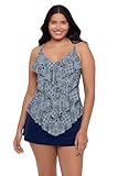 TrimShaper Women's Standard Lena Swim Tankini Top, Tonga Tiles