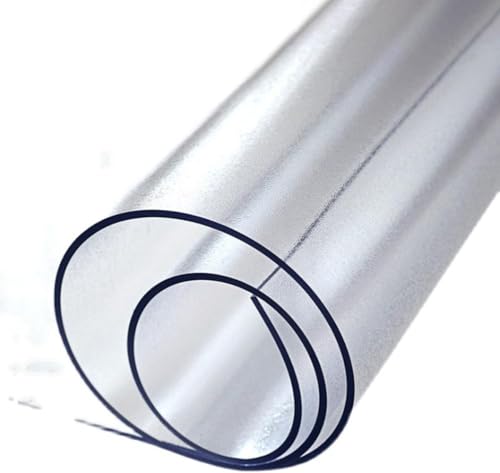 Kivrona �e�[�u���N���X PVC�� ���� �ȉ~�` �e�[�u���ی�}�b�g ����1mm ����E���h�~ �ϔM �_�C�j���O/�I�t�B�X/�w�K���p �������ȒP (80*130cm) [���s�A���i]