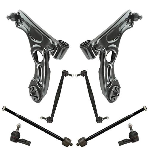 TRQ Front Steering & Suspension Kit Control Arm with Ball Joint Sway Bar Stabilizer Link Tie Rod Compatible with 2012-2020 Chevrolet Sonic