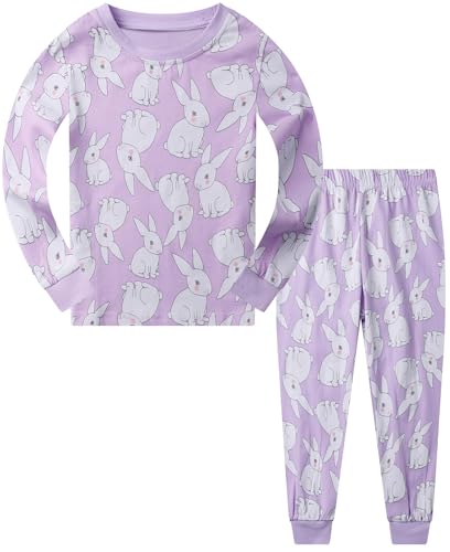 Popshion Little Girls Mermaid Pajamas 2 Piece Set 100% Cotton Sleepwear Toddler Clothes for Kids Baby Ladybug Style PJs