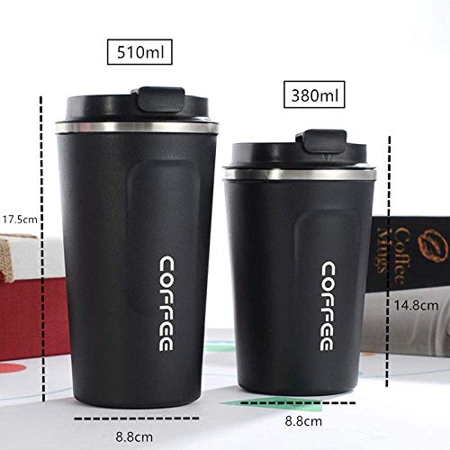 LWX Taza Termo de café de Acero Inoxidable de 380 ml / 510 ml, frascos de vacío portátiles para Coche, Taza térmica de… - Imagen 4