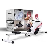 SportPlus Rameur à Domicile | Pliable, système de freinage magnétique Silencieux, 8 Niveaux de résistance, Masse d'inertie 8 kg