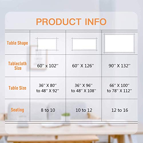 Taniash 6 Pack White Tablecloths For Rectangle Tables 60 X 102 Inch,Wrinkle Resistant Polyester Table Cloth For 6 Foot Table,Great For Wedding Banquet Restaurant/Parties/Baby Shower #TOP1