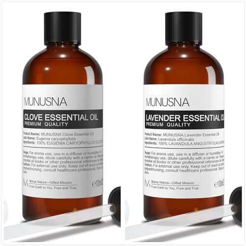 Aceite esencial de clavo y lavanda para aromaterapia