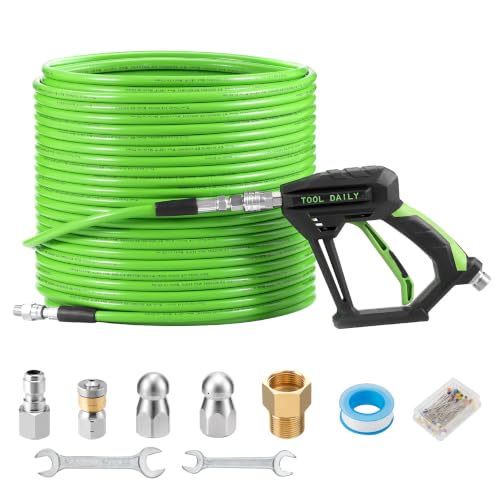 Tool Daily Sewer Jetter Kit for Pressure Washer 150 FT, Power Washer Gun