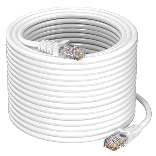 Image of Sounce Cat6 Ethernet Cable, 30 Meter High Speed 550MHz / 10 Gigabit UTP LAN Cable RJ45 Network Cable for Modem, Router, PC, Laptop, TV, Gaming Console, NAS & More - White