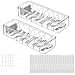 TRANSPARENT MIT günstig Kaufen-PIWOSGOL 2 Stück Kabel Aufbewahrungsbox, Transparent Kabel Organizer Box mit 8 Fächer, Cable Management Box mit 20 Kabelbindern y Etichette, Kunststoff Aufbewahrungsbox für Schreibtisch Aufbewahrung