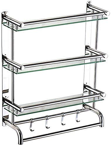 Étagère de rangement rectangulaire de 50cm avec porte-serviettes