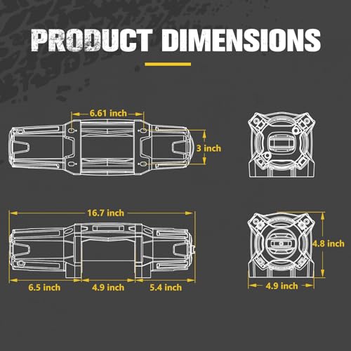 Bunker Indust BI-WIN6000-ROPE 6000Lb Electric Winch 12V Waterproof With Synthetic Rope Hawse Fairlead Kit For Offroad Utv Atv,Recovery Winch thumb #5