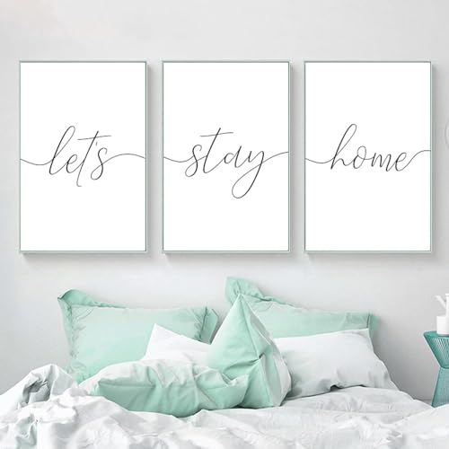 Affiche scandinave Yangld Let's Stay Home pour chambre d'enfant
