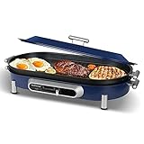 Electric BBQ Grill Indoor, Techwood Electric Indoor Grill Griddle Korean BBQ Grill With Lid,...