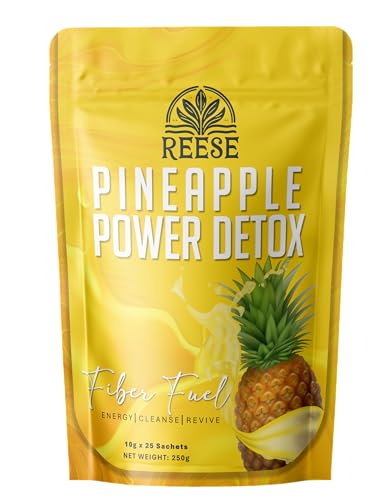REESE Pineapple Power Detox - Cleansing Drink - All Natural Premium Ingredients - 25 Sachets