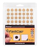 FastCap - Coperture per fori per viti, adesivi rotondi da 13 mm - Ideale per progetti professionali di lavorazione del legno, mobili e mobili - Un foglio da 56 tappi - Vero legno grezzo Colore -