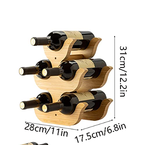 Soporte para botellas de vino de bambú para 10 botellas miniatura 2