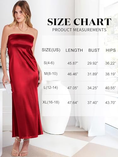 Image of ANRABESS Women Wedding Guest Maxi Dress Strapless Satin Tube Bodycon Backless Cocktail Formal Dresses 2025 Fall