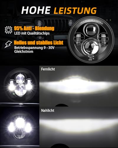 Faro LED de 7 pulgadas para rutas nocturnas seguras en motocicleta 3