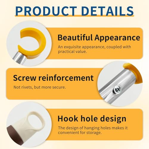 Fenstergriff Verlängerung mit Stockhaken für Dachfenster - Fensteröffner mit Dachhaken, robuste 110cm Fensterstange, Edelstahl Stange mit Haken für Dachfenster Rollos, Fenster und Window Blinds