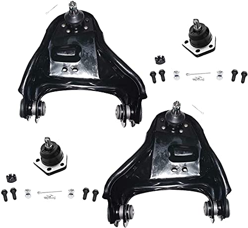 Image of Detroit Axle - 4WD Front End 12pc Suspension Kit for Chevy S10 Blazer GMC Jimmy Sonoma 2 Upper Control Arms w /Ball Joints 2 Lower Ball Joints 4 Tie Rods 2 Idler & Pitman Arms 2 Sleeves Replacement