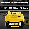 2 Paquetes 12000mAh Reemplazo para Batería Dewalt 20V MAX y Cargador DCB102 | Compatible con Batería Dewalt 20V Litio DCB206 DCB207 DCB203 DCB204 DCB200 DCB201 Serie Herramientas Eléctricas 4