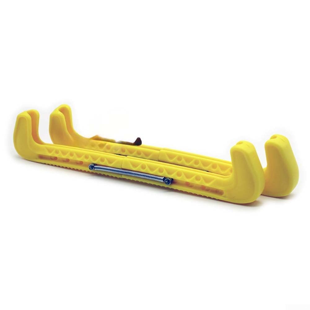 QuivyLivy Silica Gel Ice Skate Guards Adjustable 7-12 Inch With Built-in Spring, Protective Covers For Figure And Hockey Skates, Off-Ice Training Accessories Ice Skate Guards(Yellow)