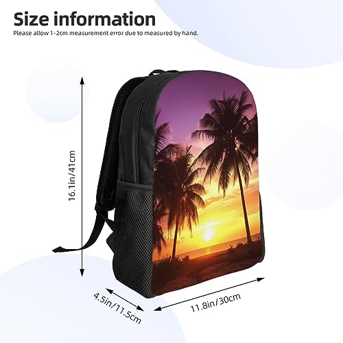 Mochila impermeable con estampado de palmeras negra miniatura 4
