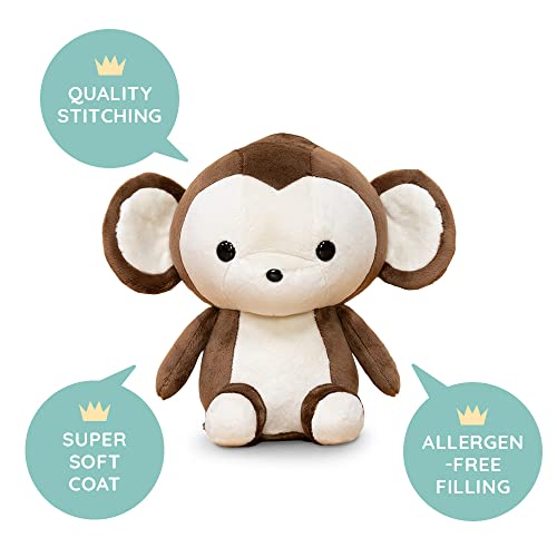 Bellzi Brown Monkey Stuffed Animal Plush Toy - Adorable Soft Monkey Toy Plushies And Gifts - Perfect Present For Kids, Babies, Toddlers - Monki #TOP1