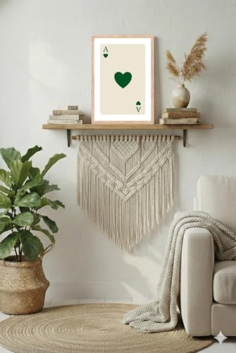 Image of BLINKART Playing Card Aesthetic Modern Art Walls With Frame | Natural Wood Texture | Living Room Bedroom Office Wall Decoration | Poster Home Decor Frames Wall Bedroom | 12x8 Inches (D230)