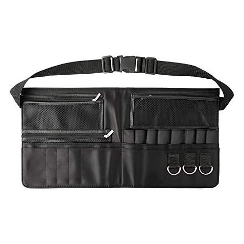 Queen Scepter Artist Professional Portable Makeup Brush Waist Bag Case Foldable Fibre Cloth Cosmetic Brush Pouch Holder Multi Pockets with Belt Strap Bag (Brushes Not Included) Cover